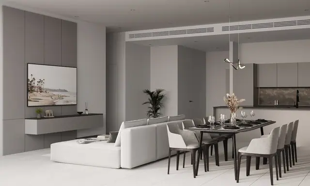 Next Point Condominium — Гостиная с обеденным столом и кухней, Раваи и Най Харн, Пхукет