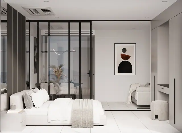 Next Point Condominium — Студия: кровать за стеклянной перегородкой, Раваи и Най Харн, Пхукет