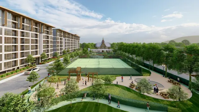 Ozone Oasis Condominium — Двор со спортивной площадкой, Банг Тао и Лагуна, Пхукет
