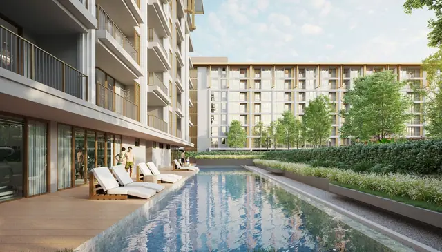 Ozone Oasis Condominium — Лежаки у бассейна, Банг Тао и Лагуна, Пхукет