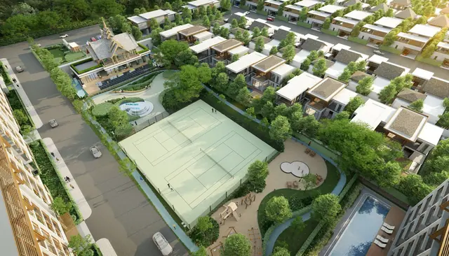 Ozone Oasis Condominium — Спортивная зона и виллы с высоты, Банг Тао и Лагуна, Пхукет