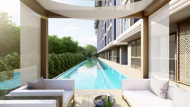 Ozone Oasis Condominium — Балкон с видом на бассейн, Банг Тао и Лагуна, Пхукет