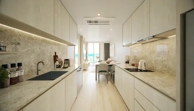 Ozone Oasis Condominium — Кухня-гостиная · 1 спальня, тип B, Банг Тао и Лагуна, Пхукет