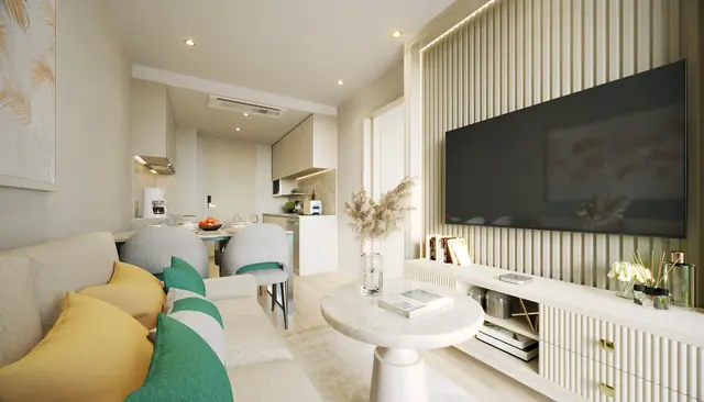 Ozone Oasis Condominium — Гостиная с телевизором · тип B, Банг Тао и Лагуна, Пхукет