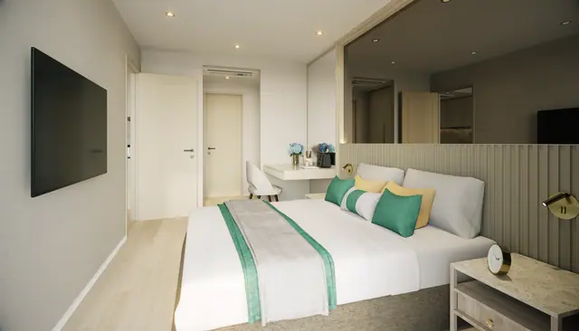 Ozone Oasis Condominium — Спальня с телевизором · тип C, Банг Тао и Лагуна, Пхукет