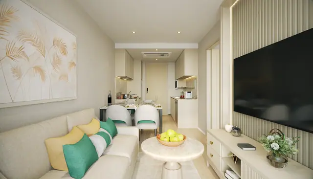 Ozone Oasis Condominium — Гостиная · 1 спальня, тип C, Банг Тао и Лагуна, Пхукет