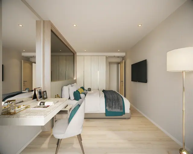 Ozone Oasis Condominium — Спальня 2 с рабочим столом · 3 спальни, Банг Тао и Лагуна, Пхукет