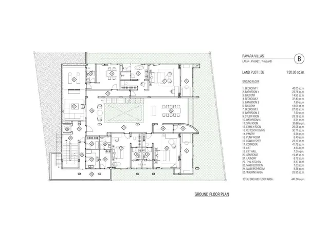 Pavara Vhana Collection — Вилла B — нижний уровень · 447 м², Лаян, Пхукет