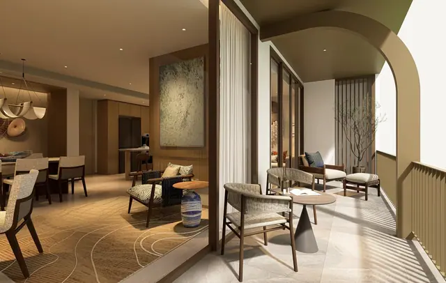 PEYLAA Phuket, Autograph Collection Residences — Лаунж с креслами у арки, Банг Тао и Лагуна, Пхукет
