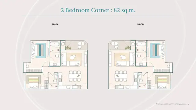 PEYLAA Phuket, Autograph Collection Residences — 2 спальни (угловая) · 82 м², Банг Тао и Лагуна, Пхукет