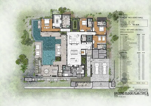 Punyisa Acacia — Тип B — 4 спальни · 748 м², Ко Кео, Пхукет