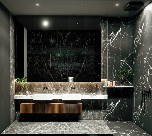 Qnity by Wallaya Villas — Ванная с двойной раковиной, Банг Тао и Лагуна, Пхукет
