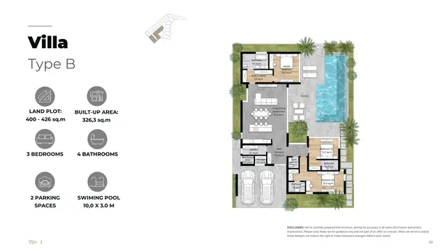 Redwood Lakeside — Тип B — 3 спальни · 326 м² (1 этаж), Банг Тао и Лагуна, Пхукет