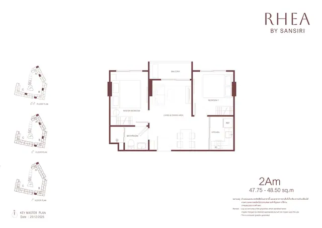 Rhea by Sansiri — 2 спальни · 47.75–48.5 м², Банг Тао и Лагуна, Пхукет