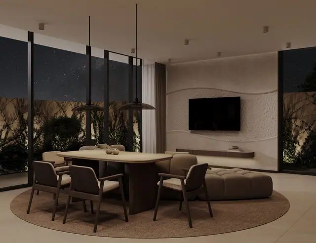 Rise Villas — Столовая вечером, Банг Тао и Лагуна, Пхукет