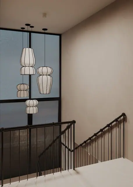 Rise Villas — Лестничный холл со светильниками, Банг Тао и Лагуна, Пхукет