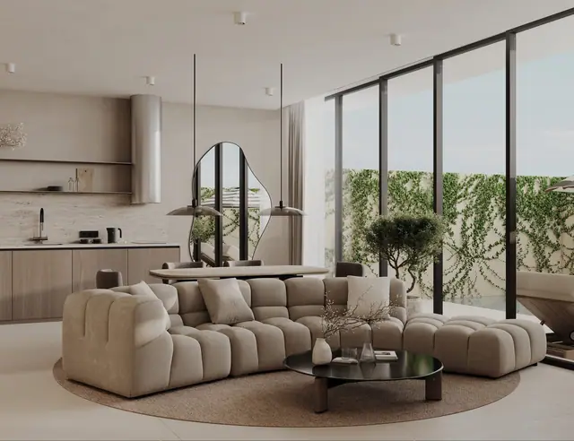 Rise Villas — Гостиная с панорамными окнами, Банг Тао и Лагуна, Пхукет