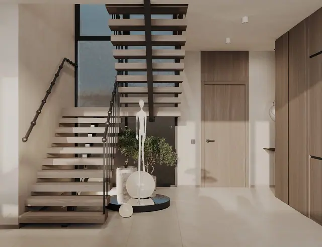 Rise Villas — Лестница в двусветном холле, Банг Тао и Лагуна, Пхукет