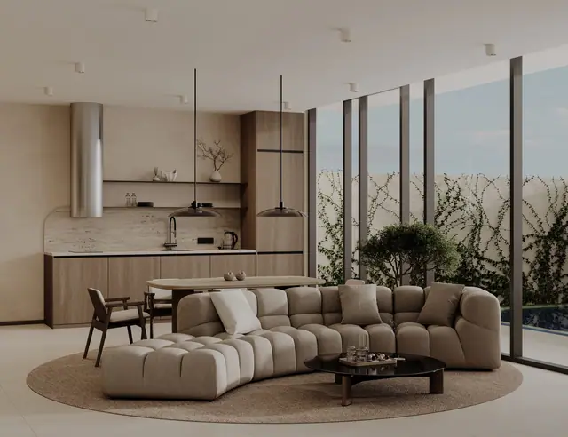 Rise Villas — Гостиная и кухня, Банг Тао и Лагуна, Пхукет