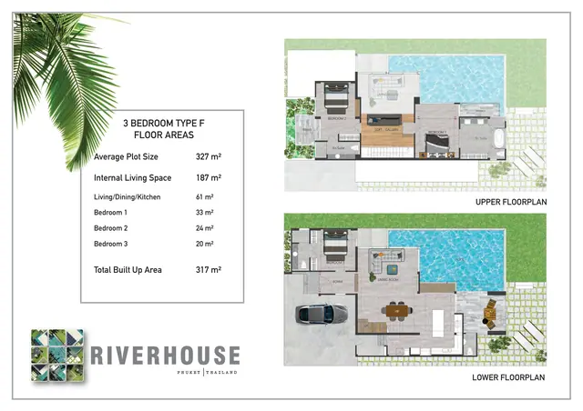 Riverhouse Phuket — Тип F — 3 спальни · 317 м², Банг Тао и Лагуна, Пхукет