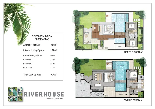 Riverhouse Phuket — Тип A — 3 спальни · 364 м², Банг Тао и Лагуна, Пхукет
