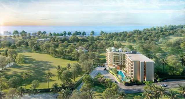 Saint Tropez Naithon — Комплекс с высоты, вид в сторону моря, Лаян, Пхукет