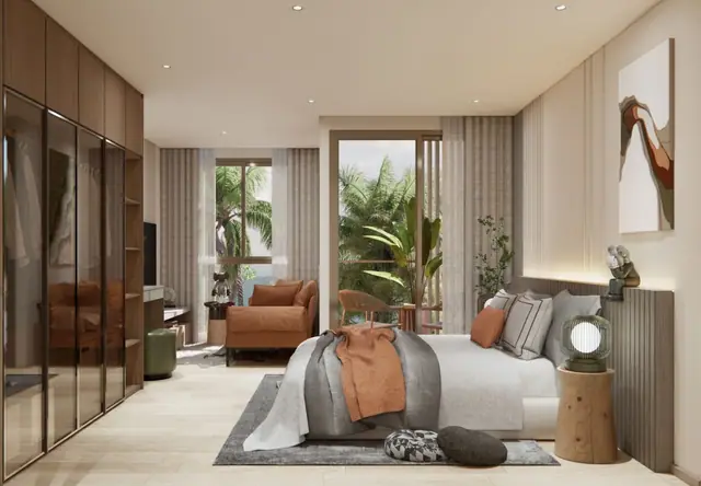 Saint Tropez Naithon — Студия тип A4 — кровать у гардероба, Лаян, Пхукет