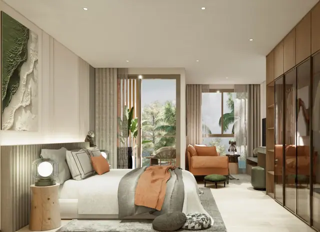 Saint Tropez Naithon — Студия тип A5 · 35.67 м² — кровать и кресло, Лаян, Пхукет