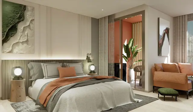 Saint Tropez Naithon — Студия тип A5 — спальная зона, Лаян, Пхукет