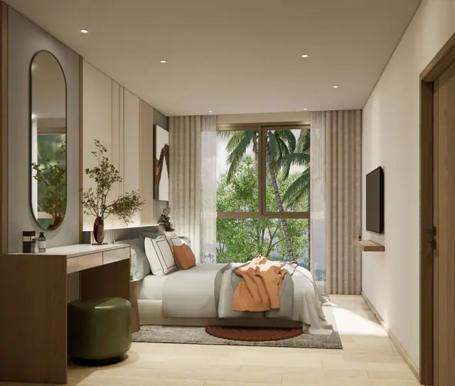 Saint Tropez Naithon — 2 спальни тип C1 — спальня, Лаян, Пхукет