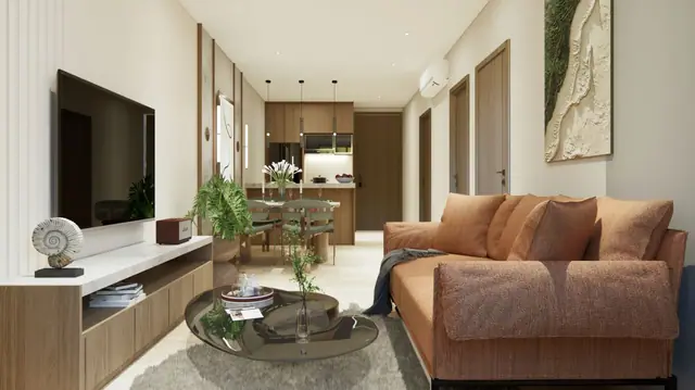 Saint Tropez Naithon — 2 спальни тип C2 — гостиная, Лаян, Пхукет
