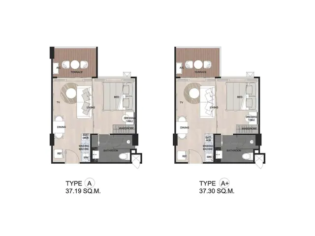Sea Heaven Beachfront Phase 3.1 — Студии — тип A · 37 м² и тип A+ · 37 м², Лаян, Пхукет