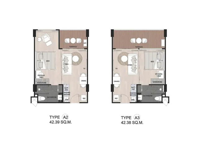 Sea Heaven Beachfront Phase 3.1 — Студии — тип A2 · 42 м² и тип A3 · 42 м², Лаян, Пхукет
