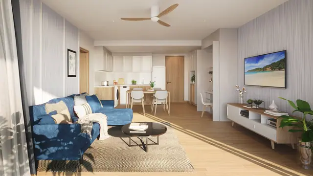 Seashore Laguna Beach Residences — Гостиная, 2 спальни (тип 2A), Банг Тао и Лагуна, Пхукет