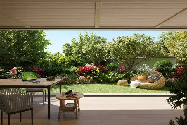 Seashore Laguna Beach Residences — Вид из балкона в сад, 2 спальни на первом этаже, Банг Тао и Лагуна, Пхукет