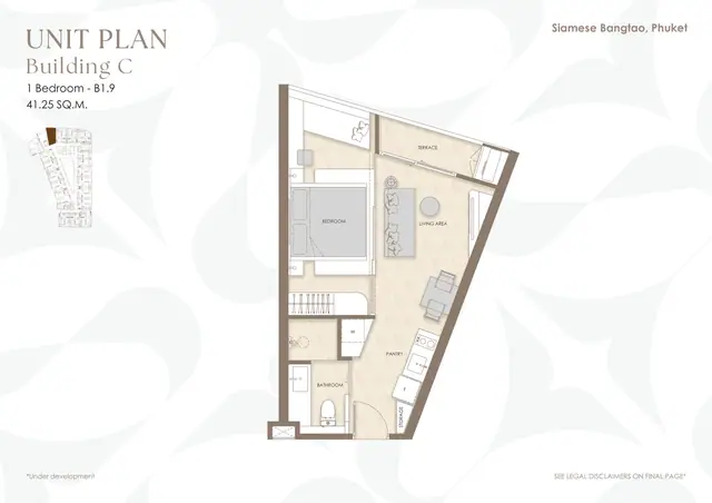 Siamese Bangtao — 1 спальня B1.9 · 41 м² · корп. C, Банг Тао и Лагуна, Пхукет