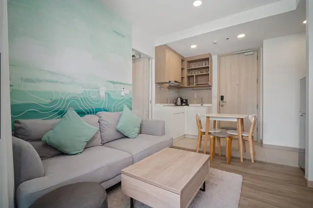 Skypark Aurora — Квартира 2A-2 · 2 спальни, 40 м² · первый этаж с садом, Банг Тао и Лагуна, Пхукет
