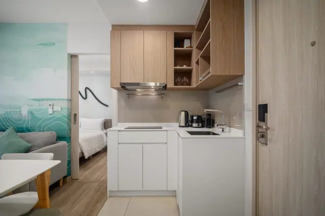 Skypark Aurora — Квартира 2A-2 · 2 спальни, 40 м² · первый этаж с садом, Банг Тао и Лагуна, Пхукет