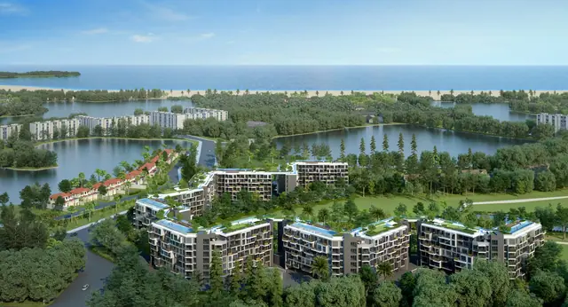 Skypark Celeste — Рендер: комплекс, лагуны и море, Банг Тао и Лагуна, Пхукет