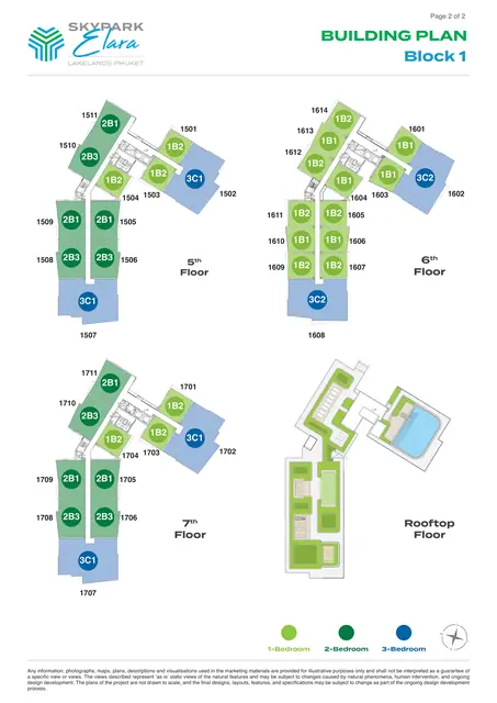 Skypark Elara Lakelands — Блок 1 — верхние этажи и крыша, Банг Тао и Лагуна, Пхукет