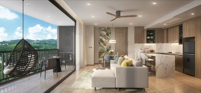 Skypark Elara Lakelands — Балкон с подвесным креслом, Банг Тао и Лагуна, Пхукет