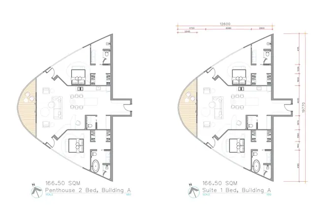Sole Mio Residences — Пентхаус, 2 спальни — корпус A · 166 м², Банг Тао и Лагуна, Пхукет