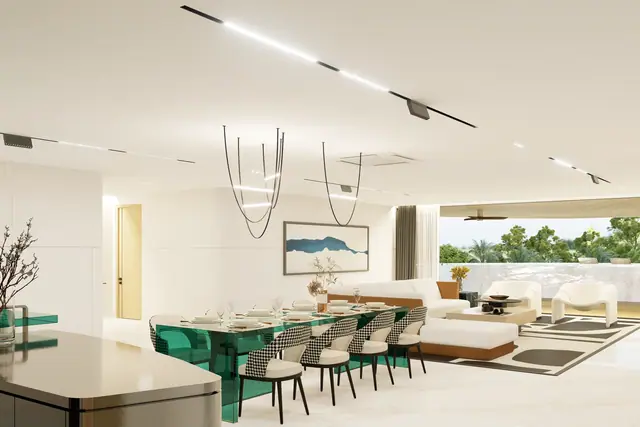 Sole Mio Residences — Гостиная и столовая единым пространством · пентхаус, 3 спальни, Банг Тао и Лагуна, Пхукет