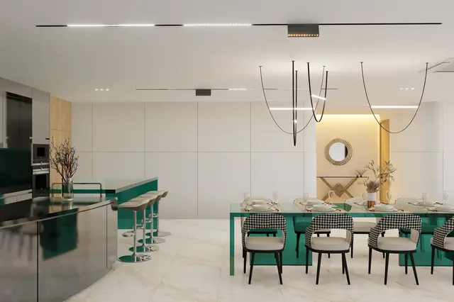 Sole Mio Residences — Кухня с барными местами · пентхаус, 3 спальни, Банг Тао и Лагуна, Пхукет