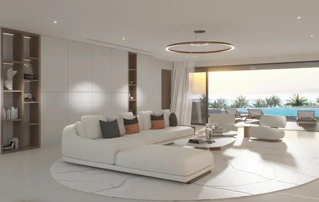 Sole Mio Residences — Гостиная с выходом к бассейну · пентхаус, 4 спальни, 853 м², Банг Тао и Лагуна, Пхукет