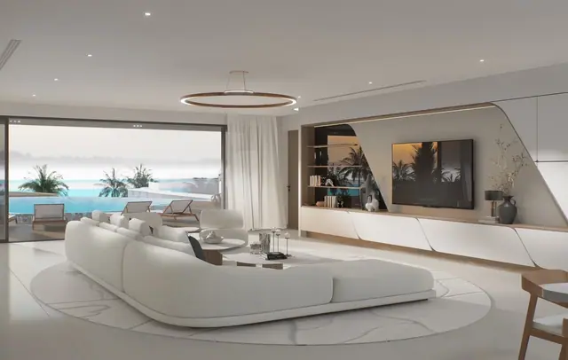 Sole Mio Residences — Гостиная с панорамой на море · пентхаус, 4 спальни, Банг Тао и Лагуна, Пхукет