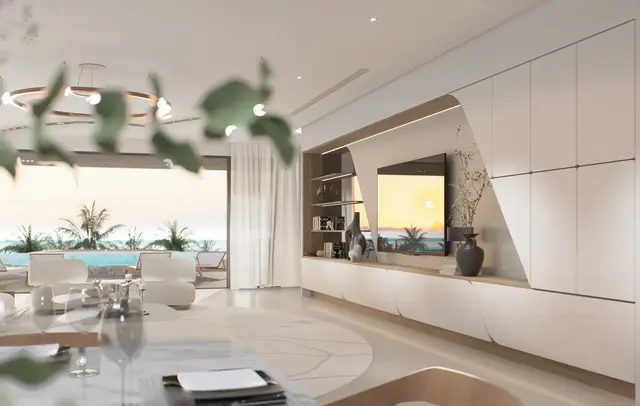 Sole Mio Residences — Гостиная-столовая с озеленением · пентхаус, 4 спальни, Банг Тао и Лагуна, Пхукет