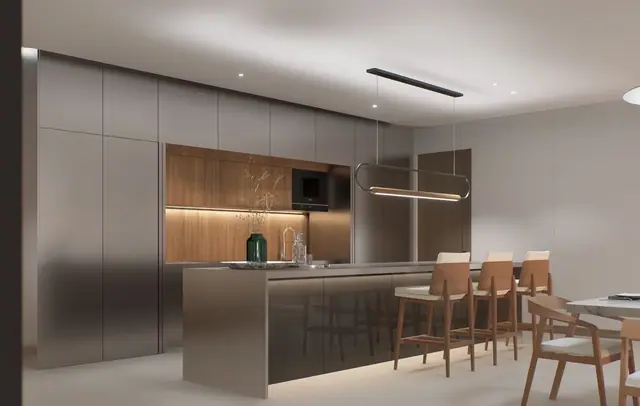 Sole Mio Residences — Кухня с барной стойкой · пентхаус, 4 спальни, Банг Тао и Лагуна, Пхукет