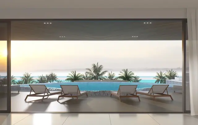 Sole Mio Residences — Терраса с бассейном и шезлонгами · пентхаус, 4 спальни, Банг Тао и Лагуна, Пхукет