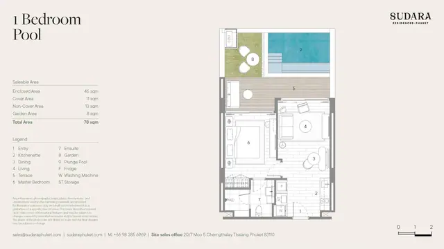 Sudara — 1 спальня с бассейном · 78 м², Банг Тао и Лагуна, Пхукет